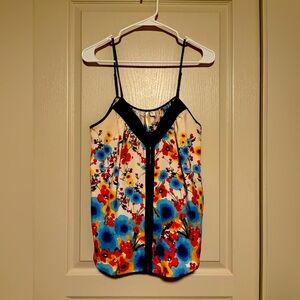 LC Lauren Conrad Floral Camisole - Blue and Red Women’s Size Large
